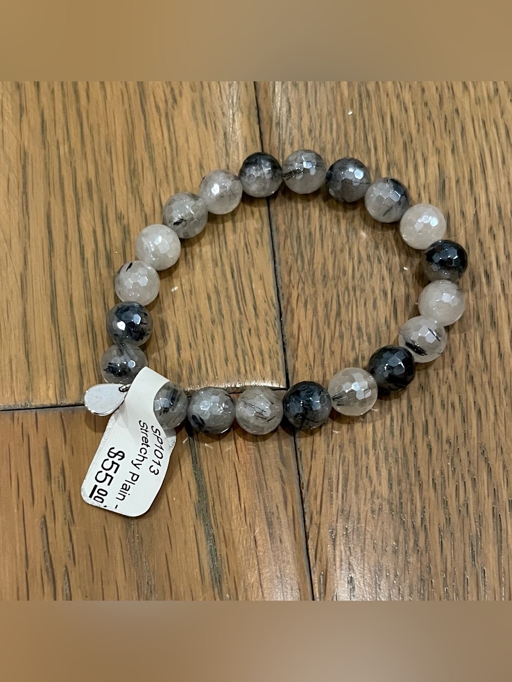 NWT A.Marie Jewelry Faceted Rutilated Quartz Stretchy Plain Bracelet